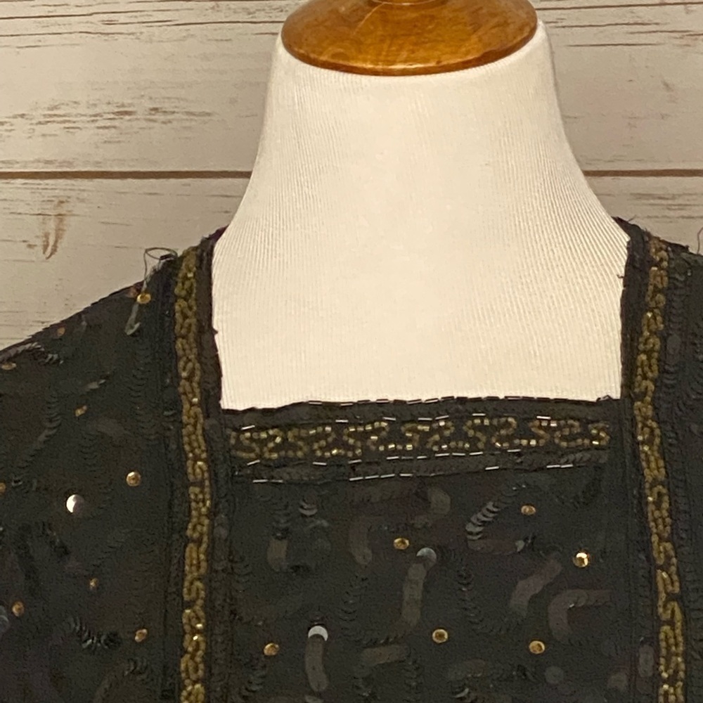 Vintage Styleworks 100% silk sequin/beaded tunic - Picture 3 of 6